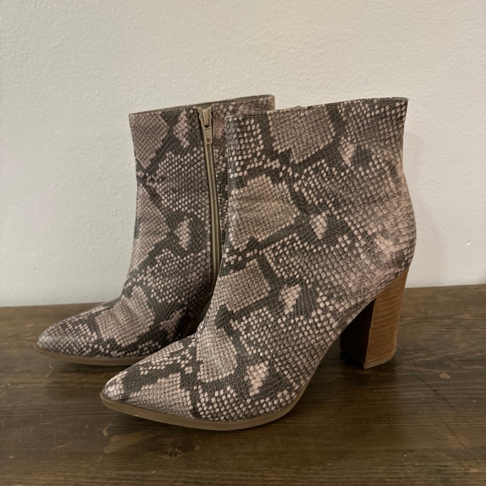 Snakeskin Booties